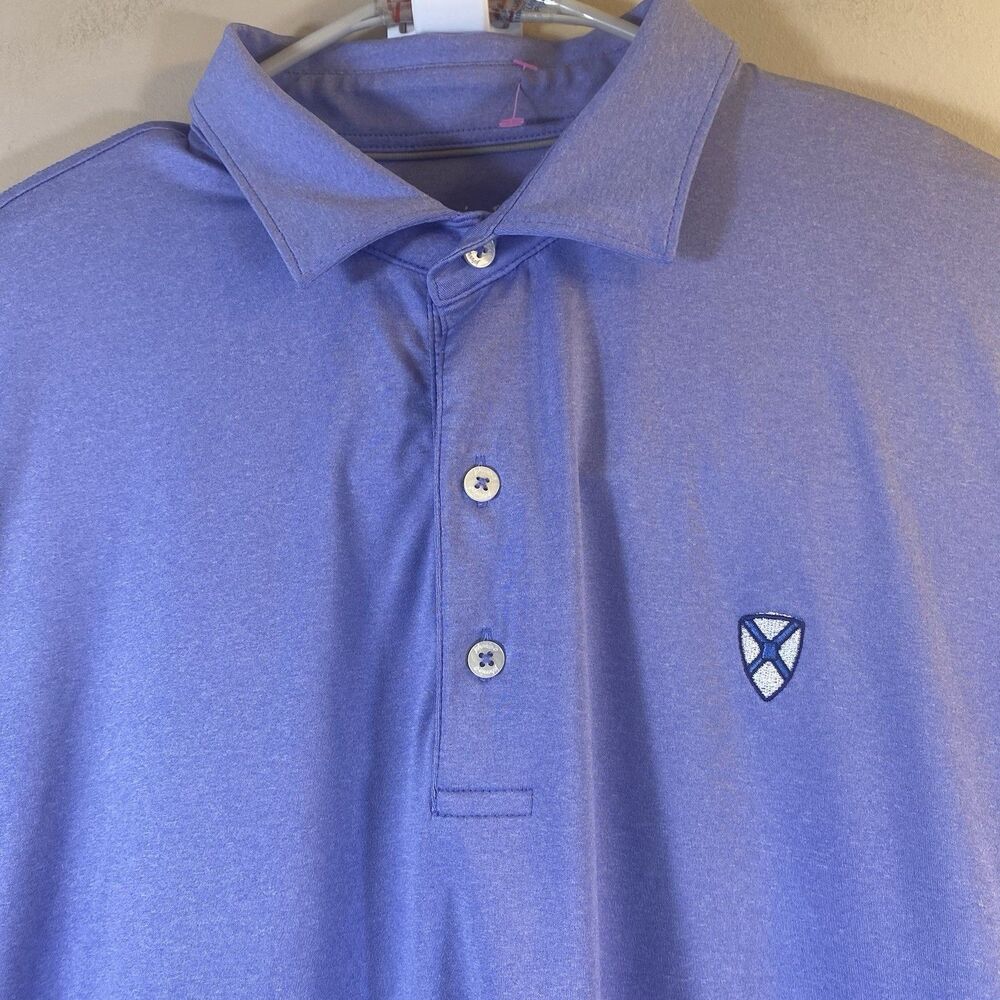 Johnnie O Polo Shirt Mens XL  Blue Carolina Golf Surfer Performance Stretch